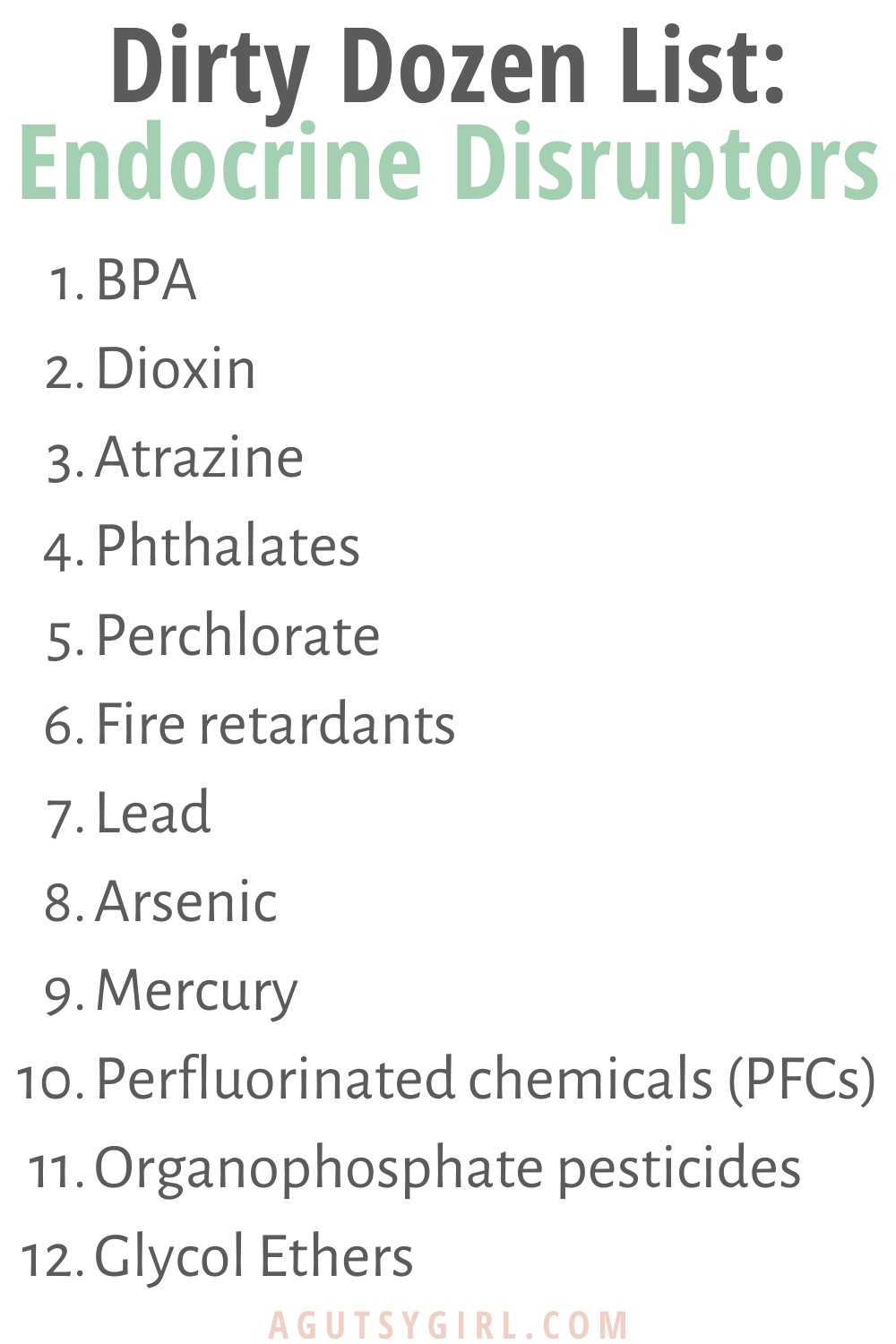 Skin Health and Endocrine Disruptors agutsygirl.com #skinhealth #endocrinesystem #guthealth Dirty Dozen List