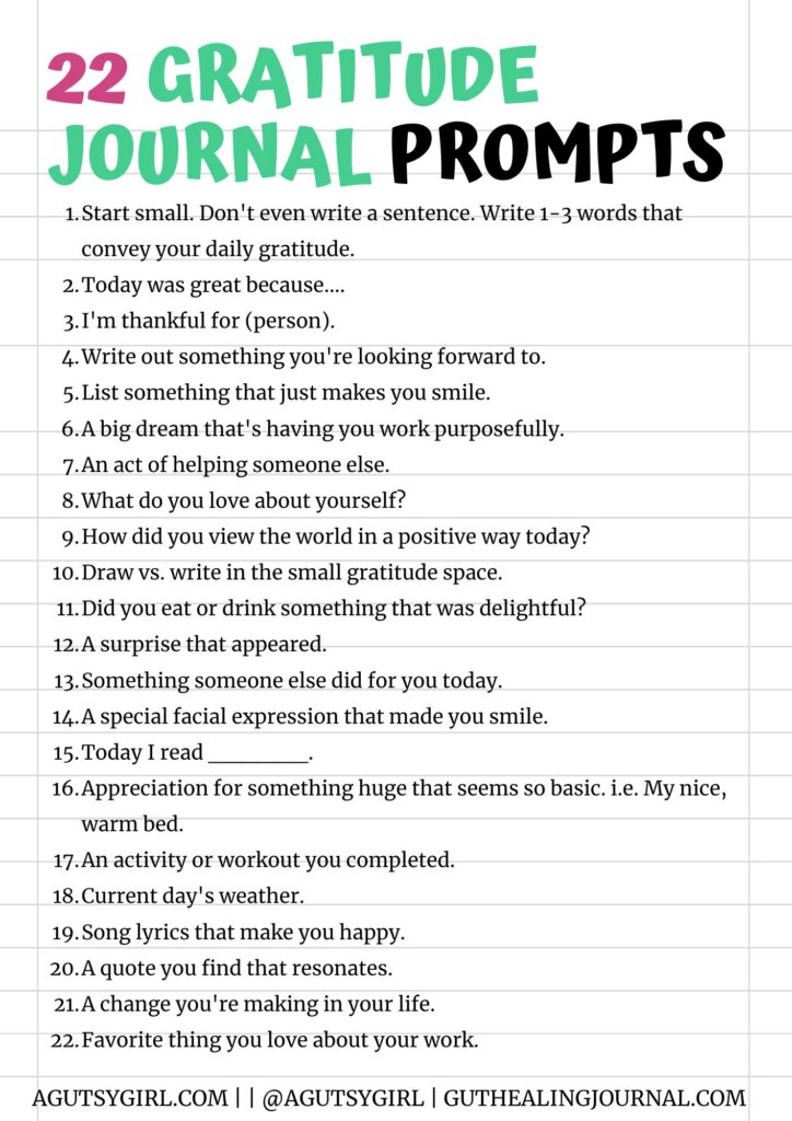 22 Gratitude journal prompts agutsygirl.com