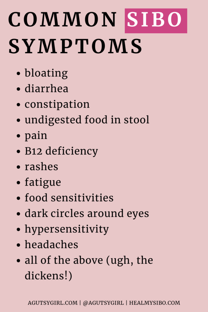 common sibo symptoms IG (Pinterest Pin) agutsygirl.com #SIBO