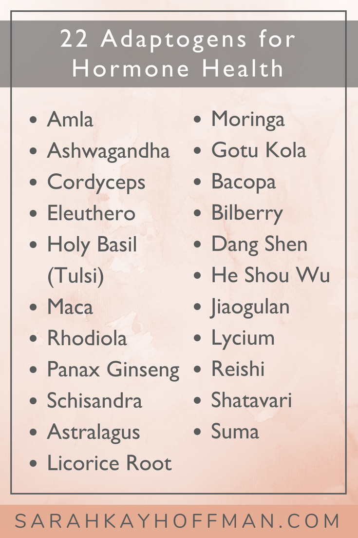 22 Adaptogens for Hormones www.sarahkayhoffman.com #healthyliving #guthealth #adaptogens #hormones #skincare