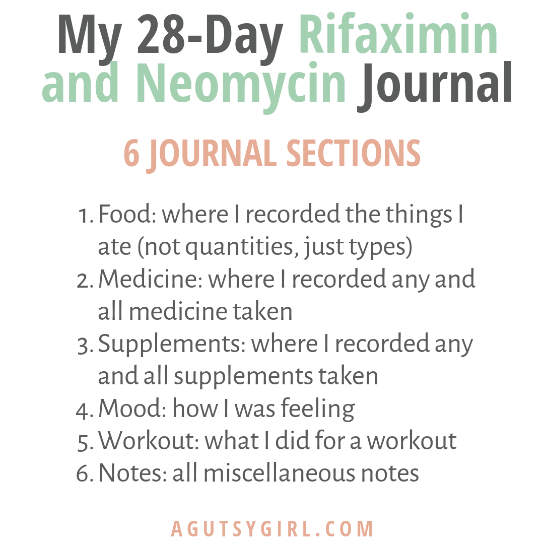 My 28-Day Rifaximin and Neomycin SIBO Journal agutsygirl.com #SIBO #fodmap #fodmapdiet #guthealth