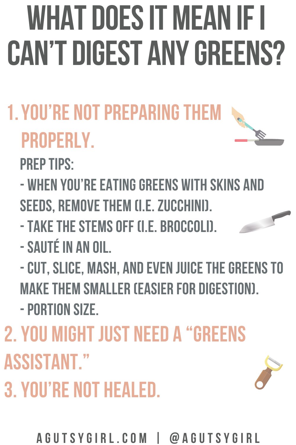 What Does it Mean if I Can’t Digest Any Greens? agutsygirl.com truth green #rawvegetables #guthealth #greens