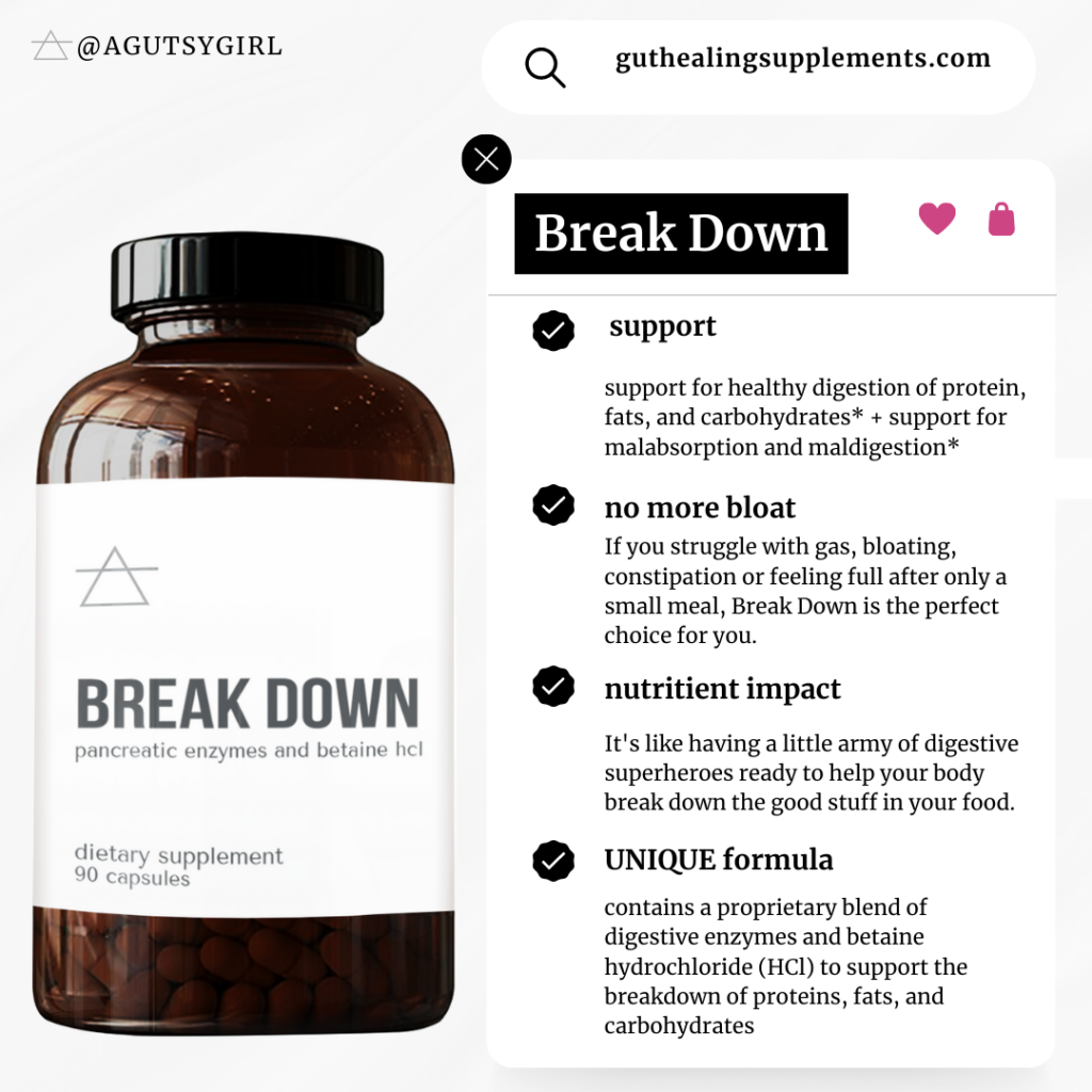 Break Down guthealingsupplements.com #digestiveenzyme #bloating