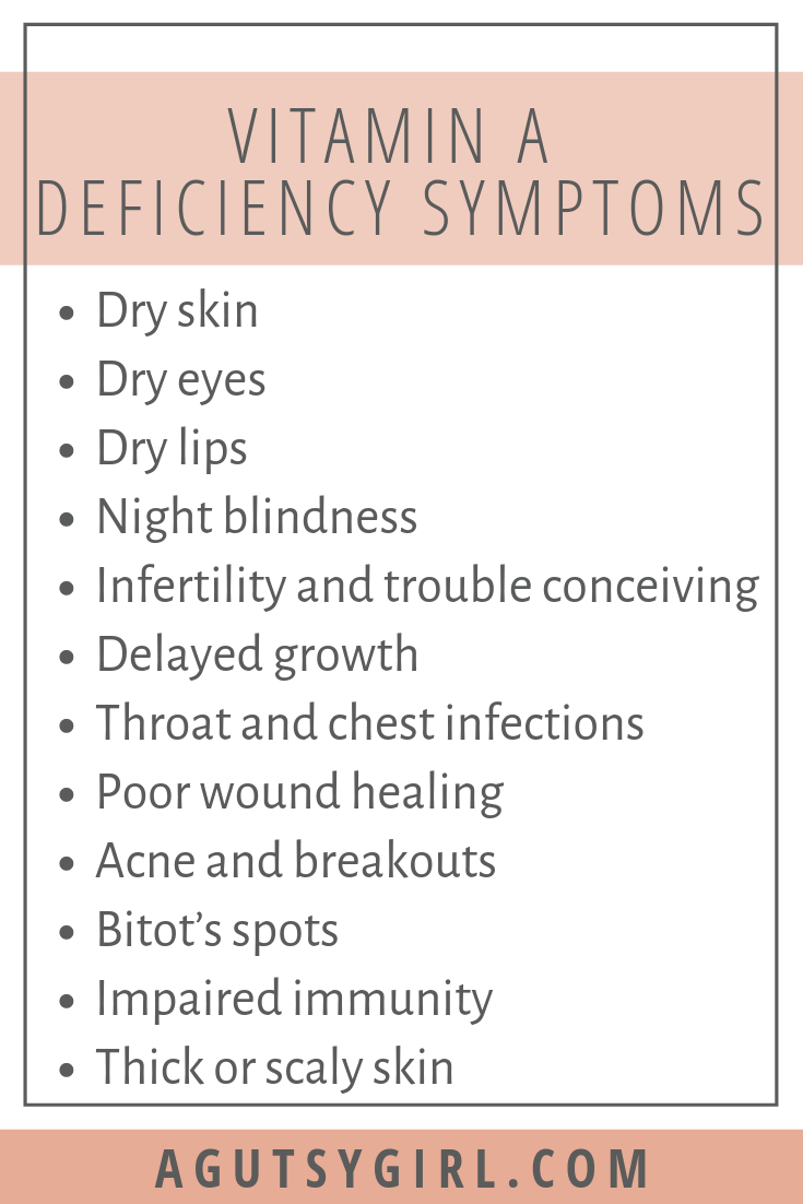 Vitamin A Deficiency Symptoms what are they agutsygirl.com #vitamins #vitaminA #guthealth #sibo