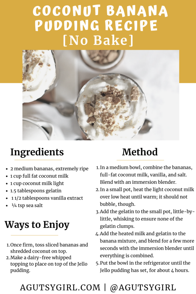 GHFB Banana Pudding Recipe {No Bake} coconut agutsygirl.com