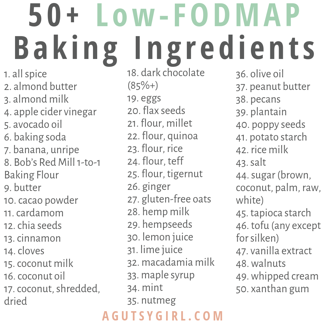 8 Low-FODMAP Christmas Cookies baking ingredients agutsygirl.com #lowfodmap #lowfodmapdiet #ibs #holidaybaking