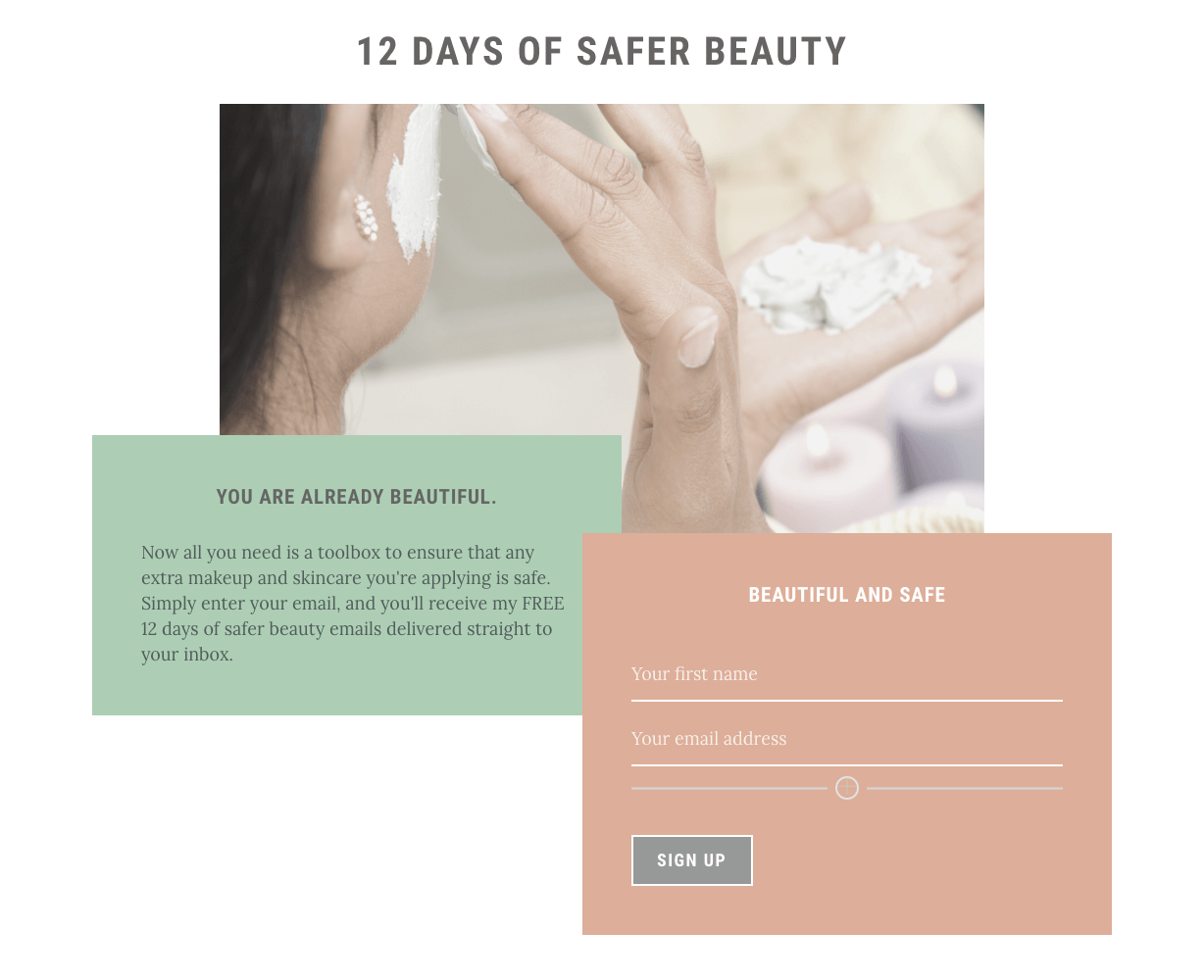 Free 12 Days of Safer Beauty Exploration Journey agutsygirl.com sign up #saferbeauty #skincare #makeup