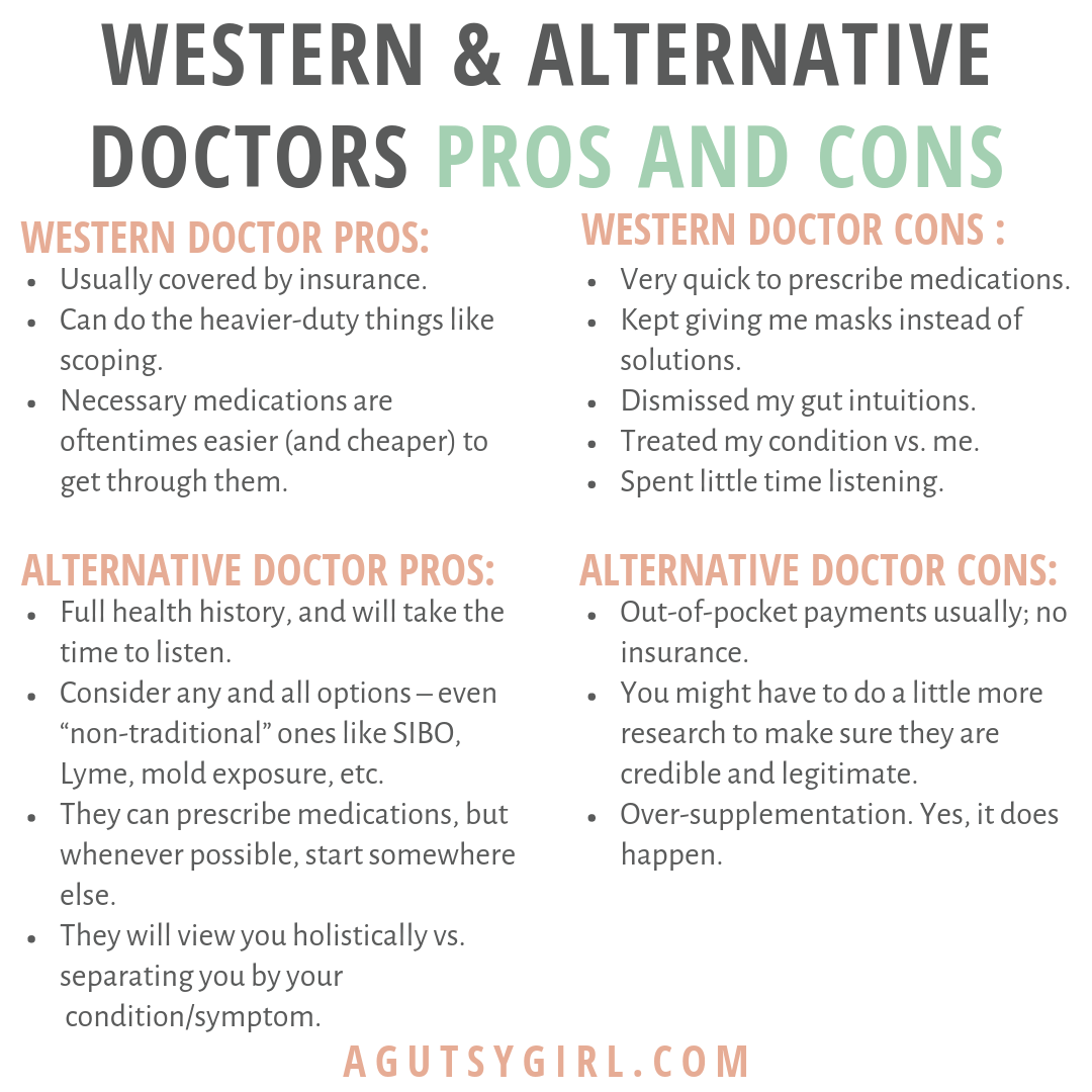 Western & Alternative Doctors Pros and Cons agutsygirl.com Beginner's Guide #ibs #ibd #SIBO #guthealth