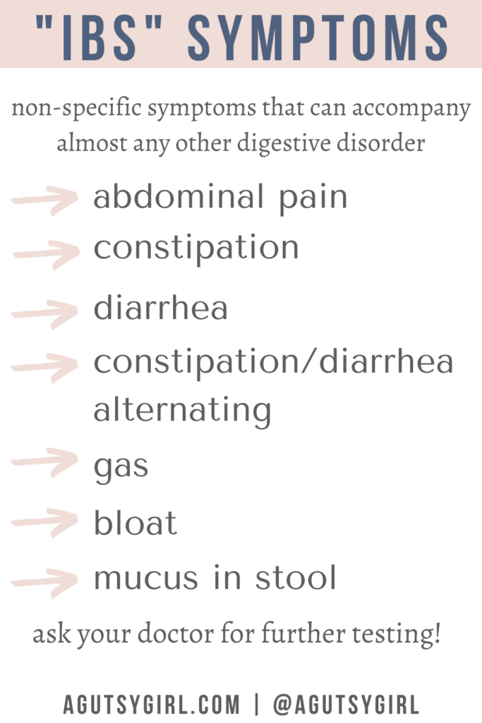 IBS Symptoms 24 Complete List of Common Digestive Conditions agutsygirl.com #digestion #ibs