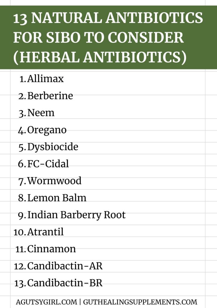 13 natural antibiotics for SIBO to consider herbal antibiotics with A Gutsy Girl agutsygirl.com