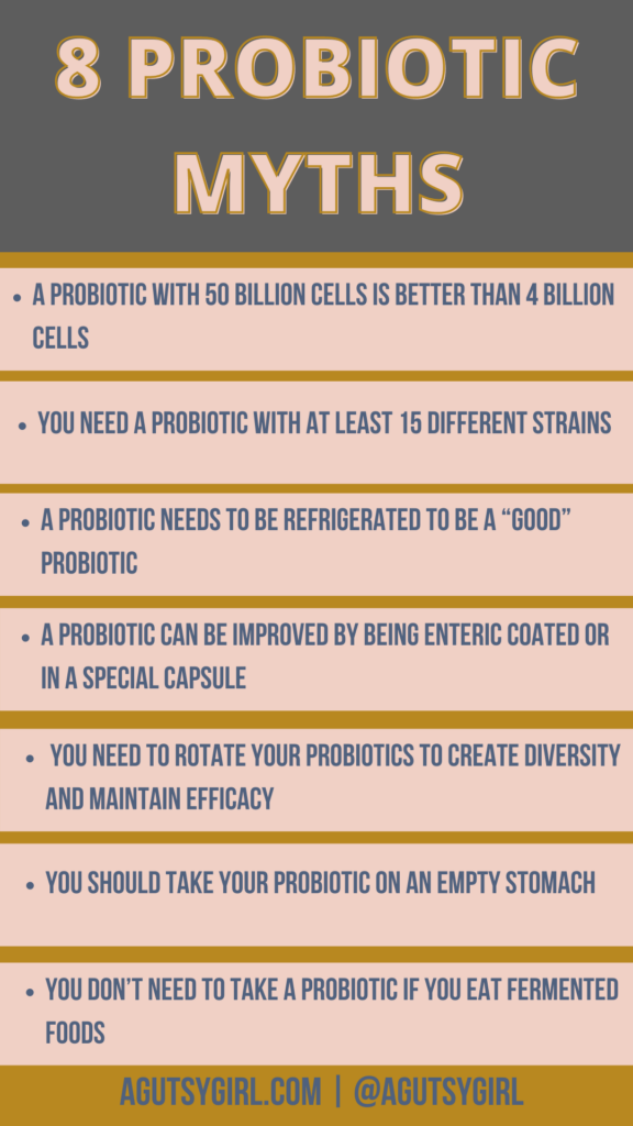 8 Probiotic Myths agutsygirl.com #probiotic #probiotics #guthealth