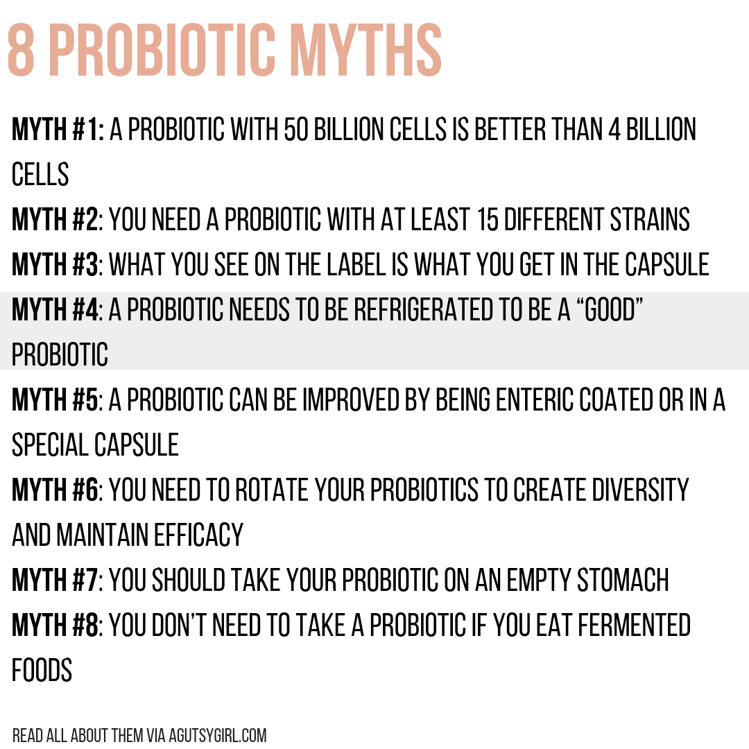 8 Probiotic Myths agutsygirl.com #probiotics #probiotic #supplement #guthealth probiotics