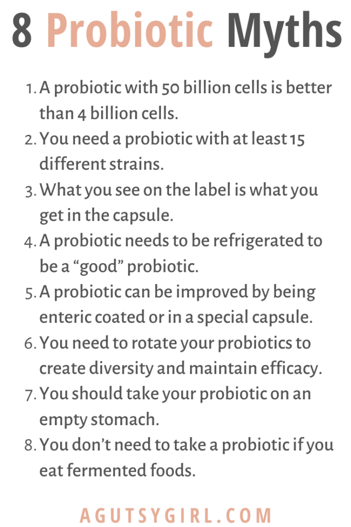 8 Probiotic Myths probiotics agutsygirl.com #probiotic #probiotics #supplement
