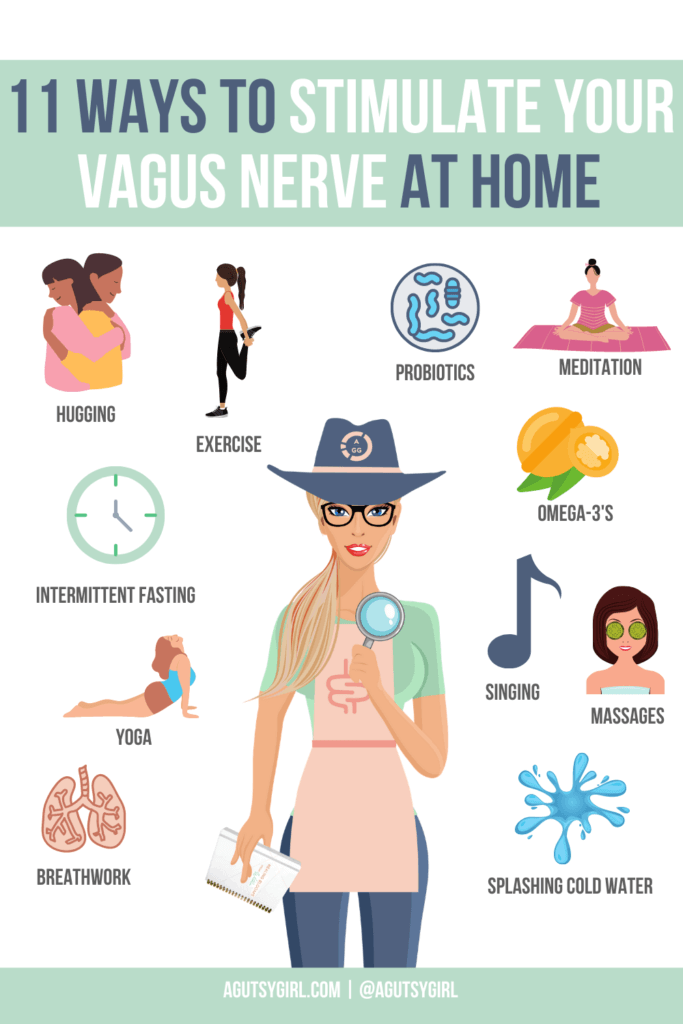 11 Ways to Stimulate the Vagus Nerve at Home with A Gutsy Girl agutsygirl.com #vagusnerve #guthealth #stress
