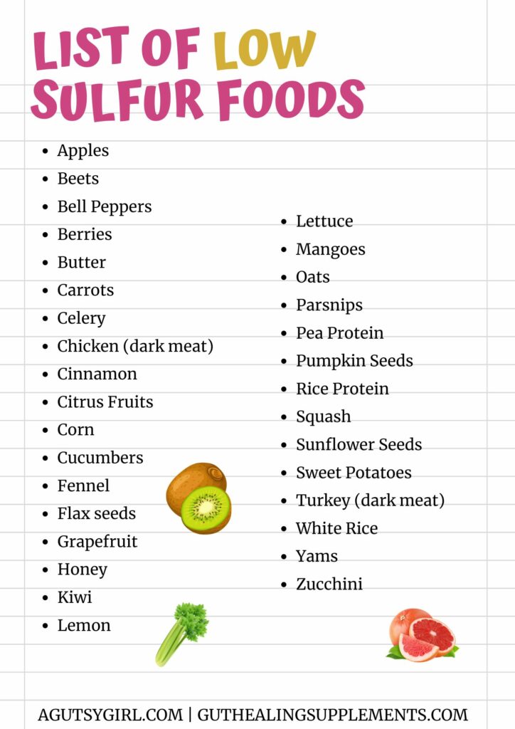 list of low sulfur foods agutsygirl.com