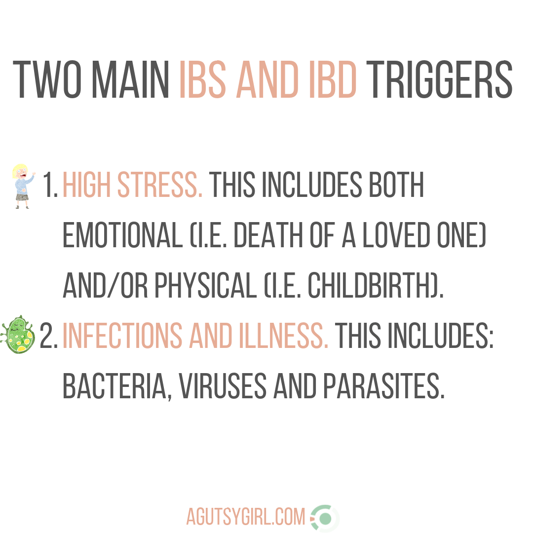 IG Two Main IBS and IBD Triggers agutsygirl.com #guthealth #IBS #stress #autoimmune