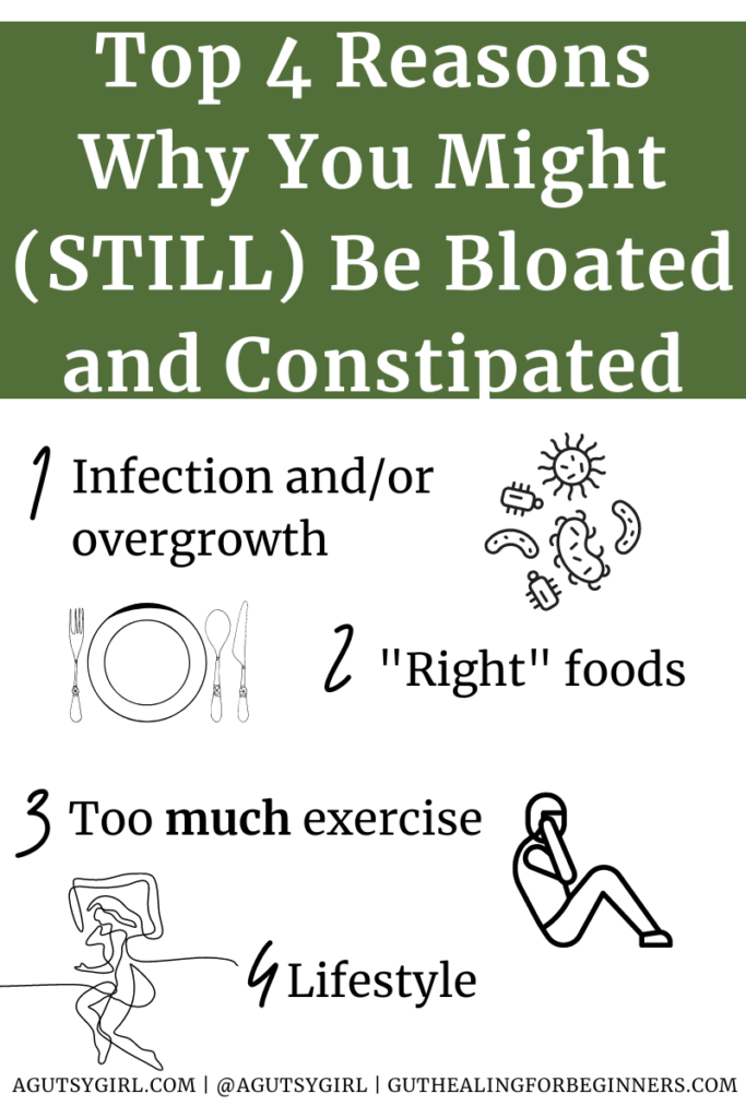 Bloating After Exercise (+ 3 other reasons you might bloated and constipated) agutsygirl.com #bloating #constipated