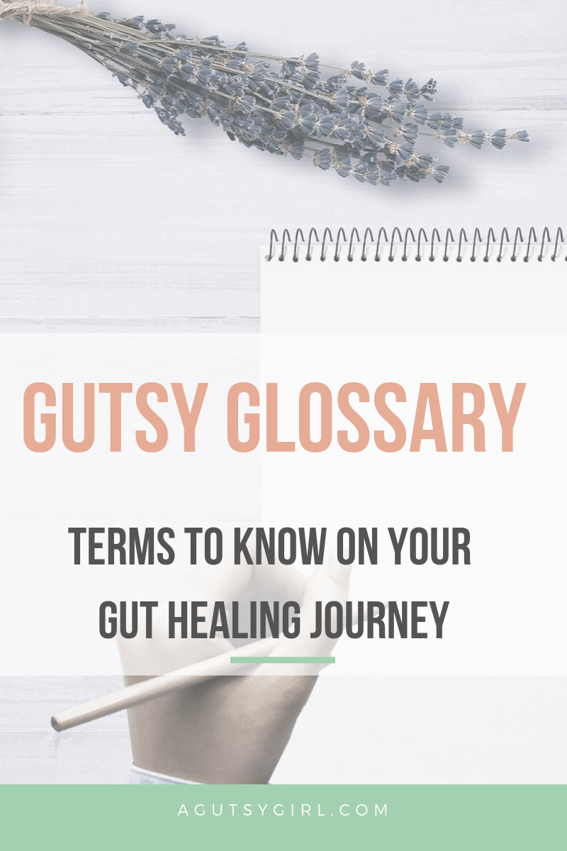 Gutsy Glossary for gut healing IBS IBD agutsygirl.com #guthealth #guthealing #IBS #IBD