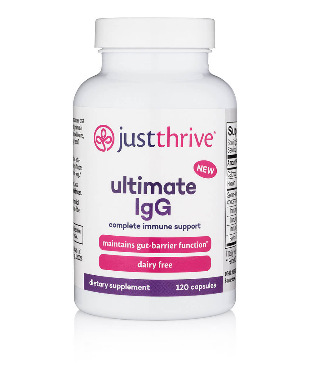 Ultimate IgG Immune and Digestive Support agutsygirl.com #igg #immune #immunesystem #supplement #guthealth Just Thrive Health front