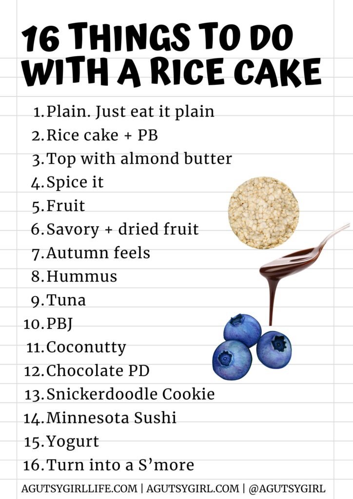 16 things to do with a rice cake with A Gutsy Girl agutsygirl.com