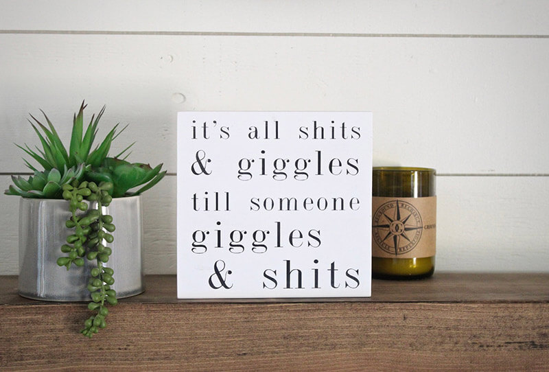 A Gutsy Girl Holiday 2019 Gut Wish List It's all shits and giggles till someone giggles and shits sign Etsy agutsygirl.com #guthealth #holidaygifts #ets