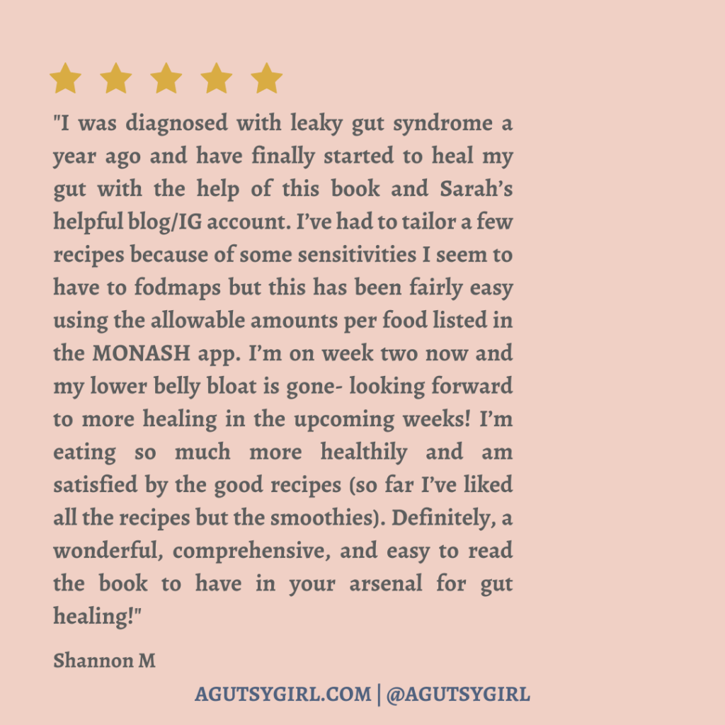 Leaky Gut Syndrome testimonial A Gutsy Girl book agutsygirl.com #leakygut #leakygutdiet