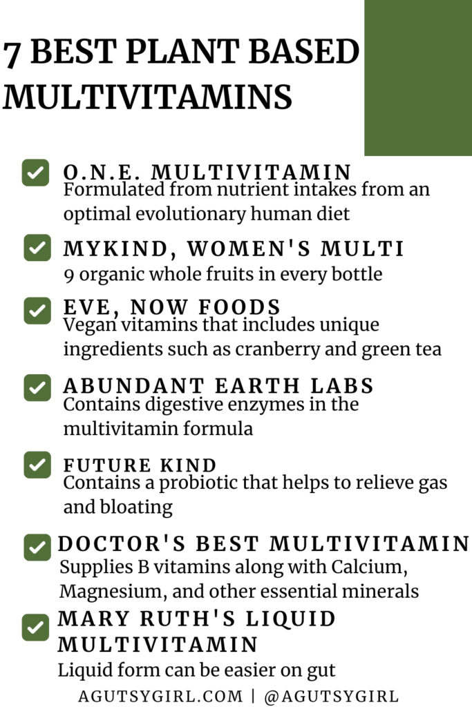 Best Plant Based Multivitamin (7 to consider for your gut health) agutsygirl.com