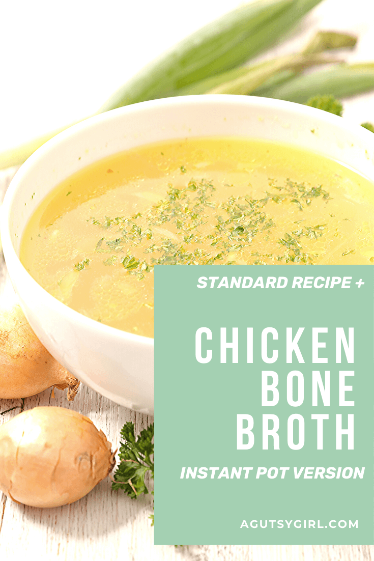Chicken Bone Broth recipe from The Leaky Gut Meal Plan #bonebroth #chickenbroth #guthealth