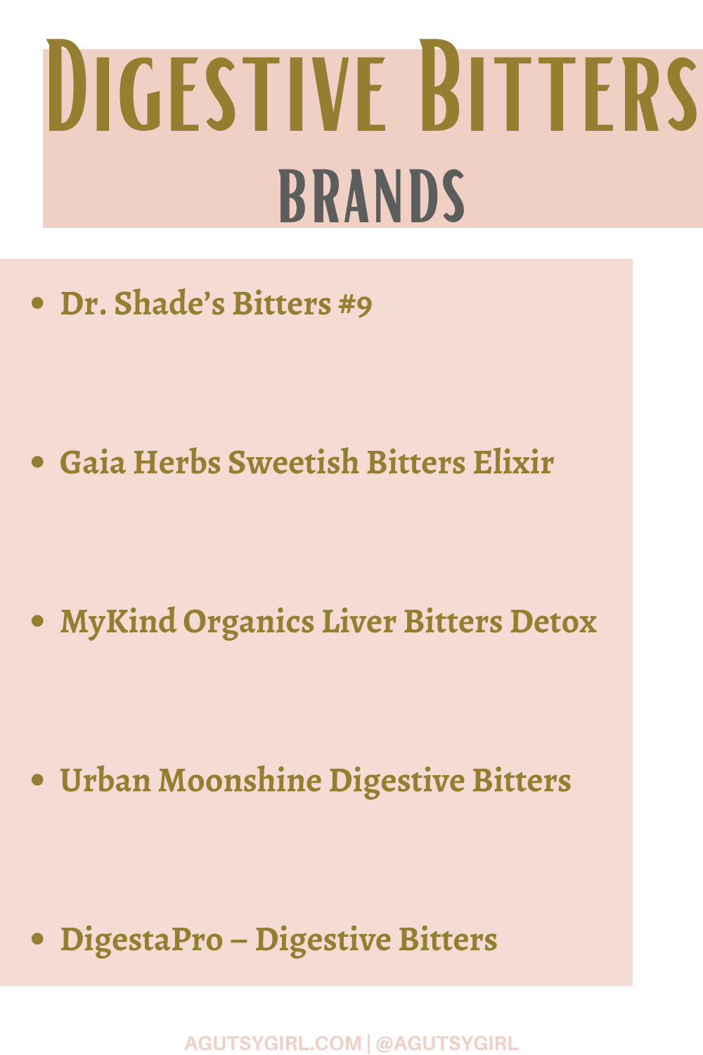 Digestive Bitters Brands agutsygirl.com #bitters #digestion #digestivebitters