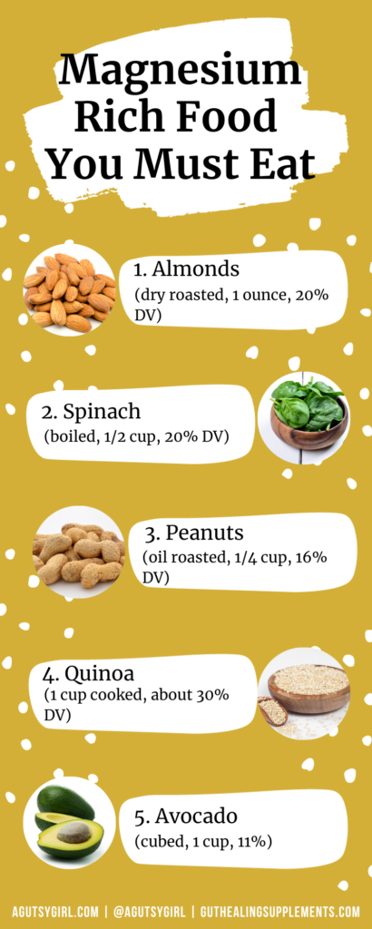 Magnesium Rich Food You Must Eat Infographic constipation and digestion agutsygirl.com #magnesium