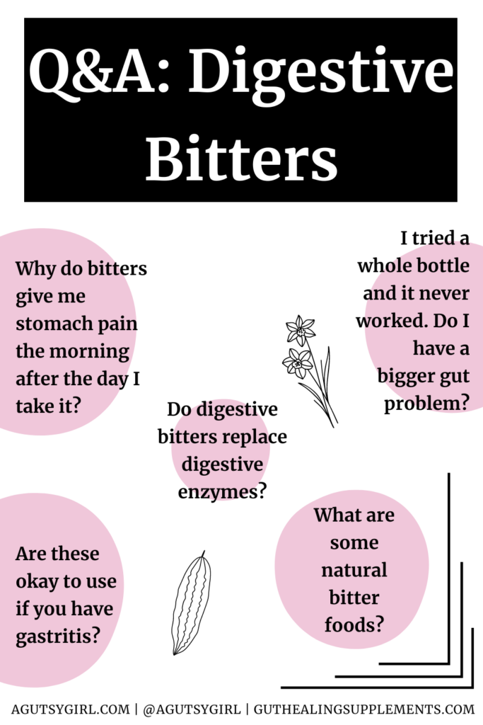 Q&A Digestive Bitters herbal bitter agutsygirl.com #bitters #guthealth