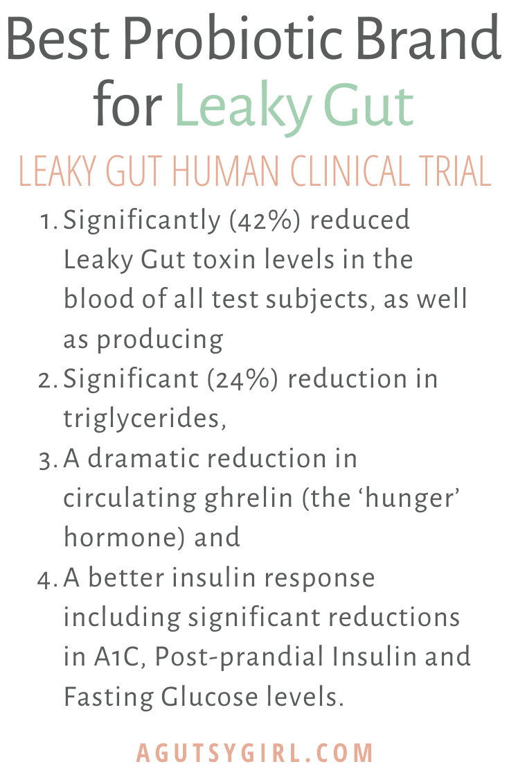 Best Probiotic Brand for Leaky Gut clinical trial Just Thrive agutsygirl.com #probiotic #probiotics #supplements #guthealth #leakygut