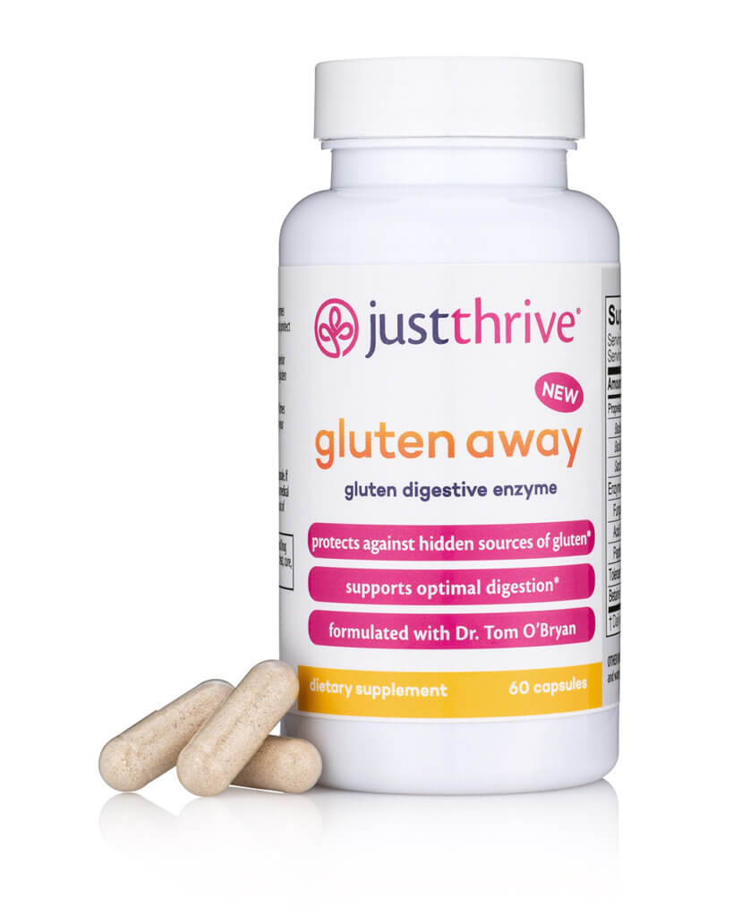 Just Thrive Gluten Away agutsygirl.com #gluten #celiac #glutenfree #leakygut
