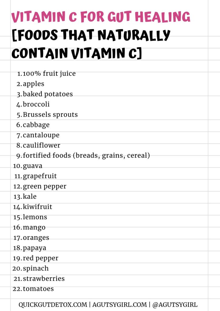 Vitamin C food list with A Gutsy Girl agutsygirl.com