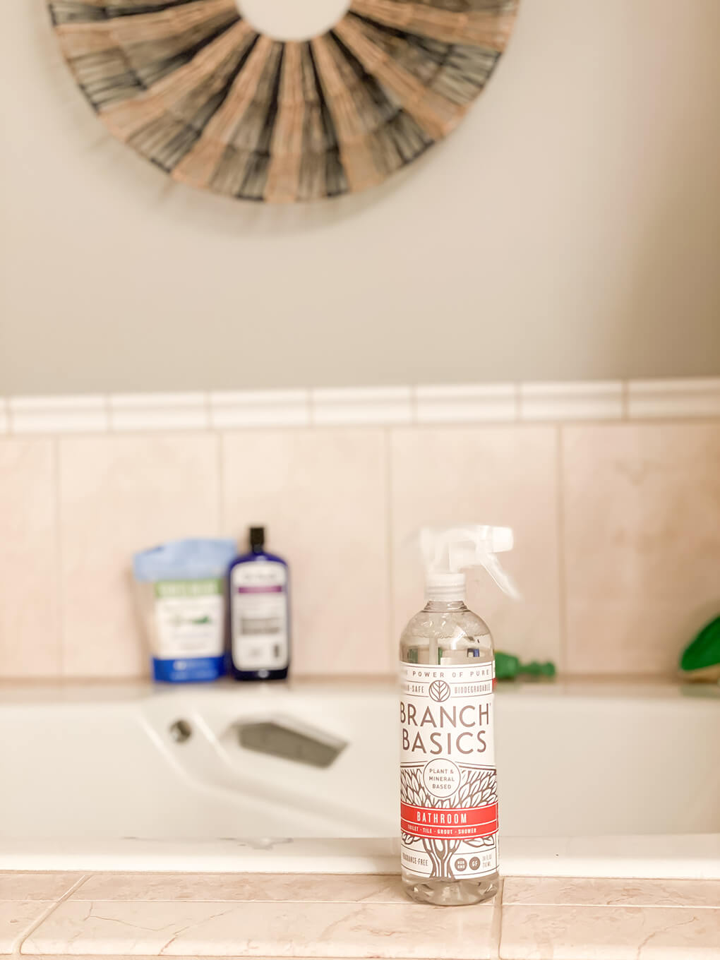 Healthy Cleaning for a Healthy Gut agutsygirl.com #nontoxicliving #nontoxiccleaning #healthyliving #DIY Branch Basics Bathroom Cleaner