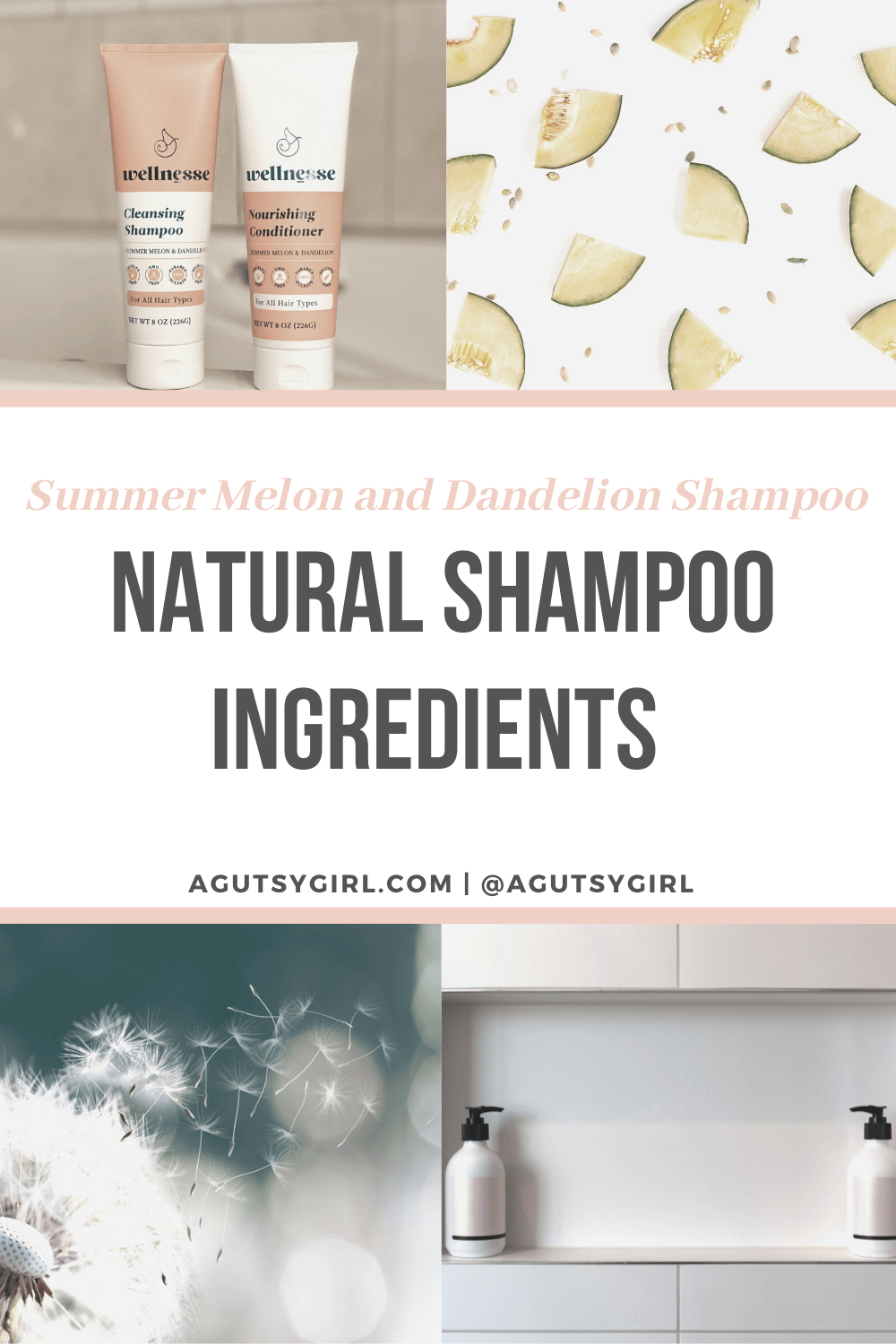 Natural Shampoo Ingredients agutsygirl.com #naturalproducts #shampoo #healthyliving #nontoxic Wellnesse personal care