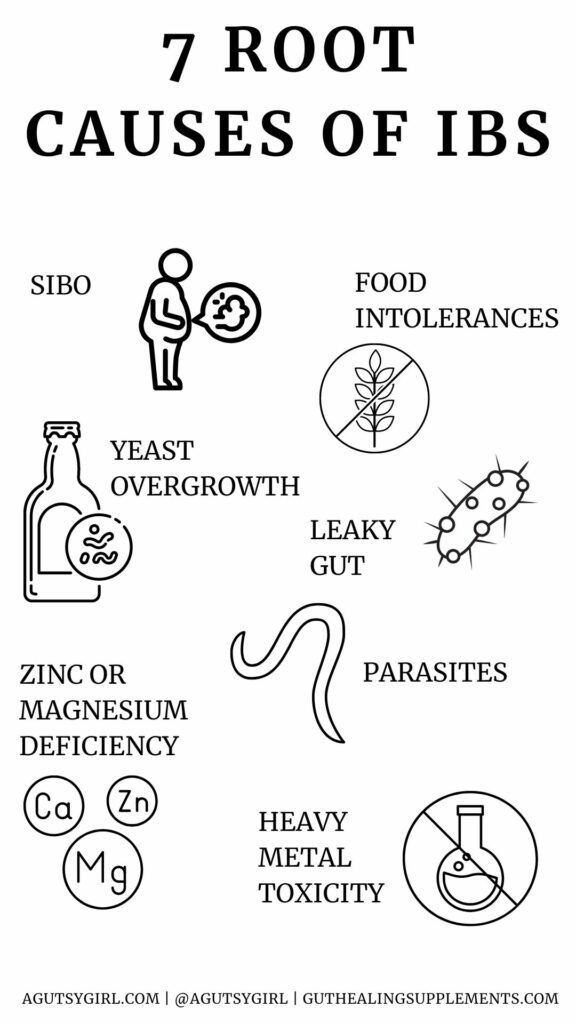 7 Root Causes of IBS agutsygirl.com #ibs #irrritablebowelsyndrome