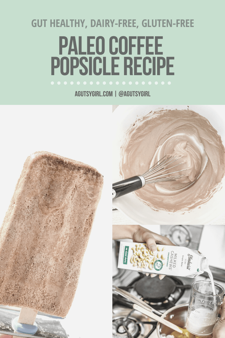 Paleo Coffee Popsicle Recipe agutsygirl.com Elmhurst Cashew #dairyfree #glutenfree #popsicles #coffeepopsicle