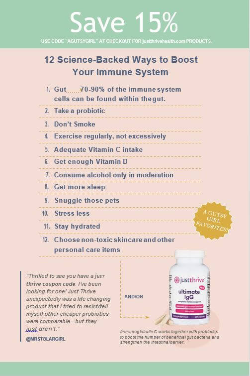 12 Science-Backed Ways to Boost Your Immune System agutsygirl.com #immuneboost #guthealth #healthyliving