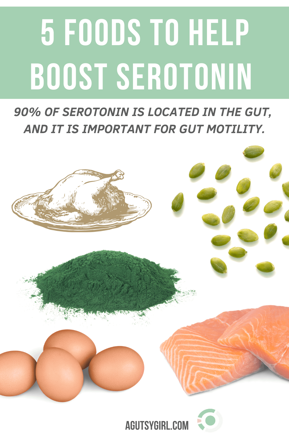 5 Foods to Help Boost Serotonin agutsygirl.com #gutbrain #guthealth #gutbrainaxis