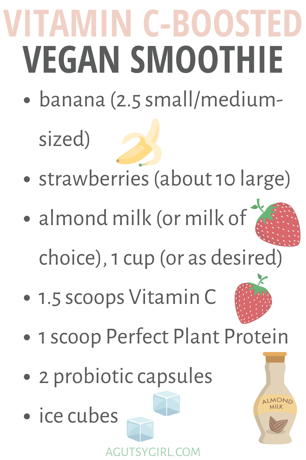 Best Organic Low-FODMAP Vegan Protein Powder Vitamin C-Boosted Vegan Smoothie agutsygirl.com #lowfodmap #veganprotein #guthealth