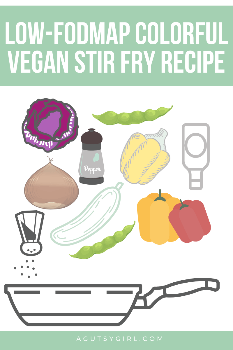Low-FODMAP Colorful Vegan Stir Fry Recipe agutsygirl.com #guthealth #immunesystem #lowfodmap #recipes