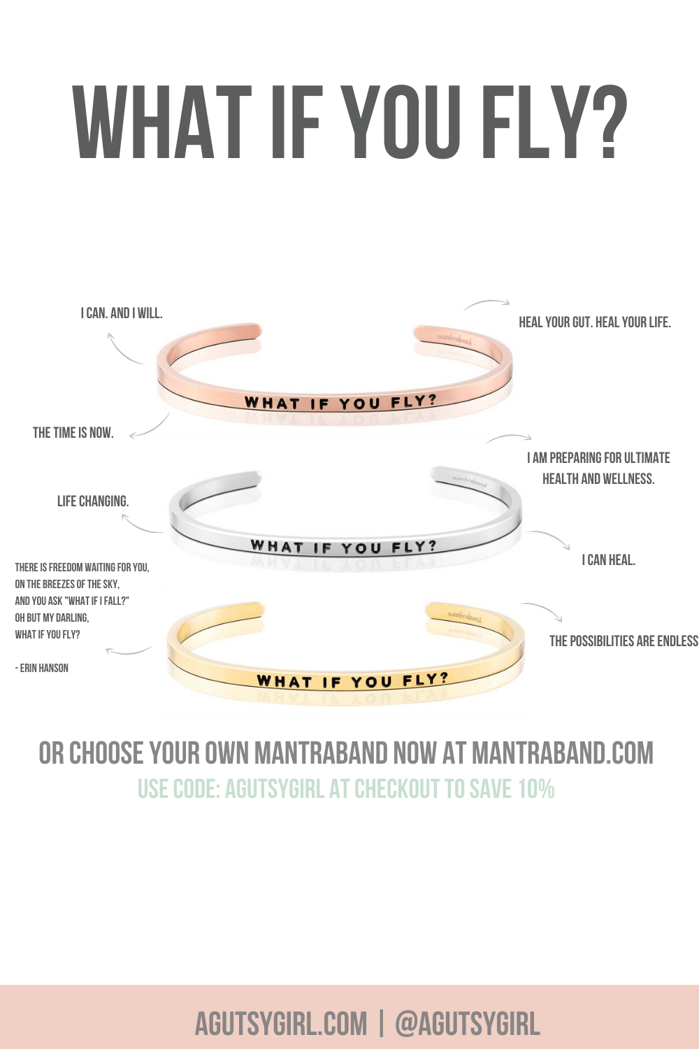 100 Days of Summer What if You Fly agutsygirl.com mindset #mantra #mantraband #mindset #100daysofsummer #guthealth