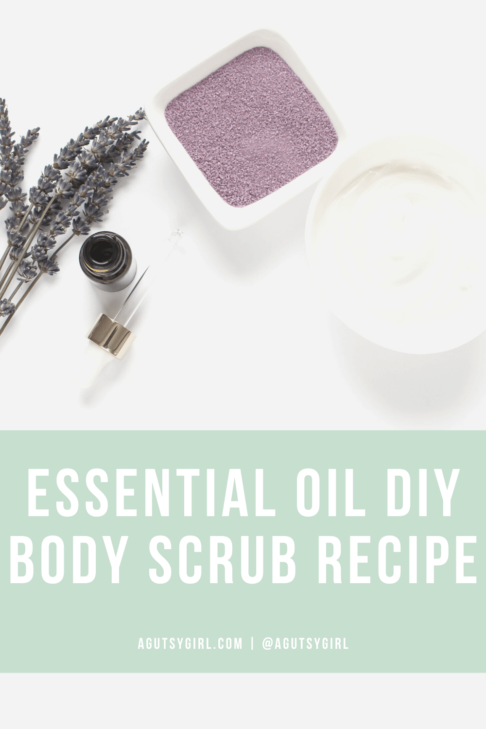 Essential Oil DIY Body Scrub Recipe agutsygirl.com #diy #bodyscrub #essentialoils #nontoxic