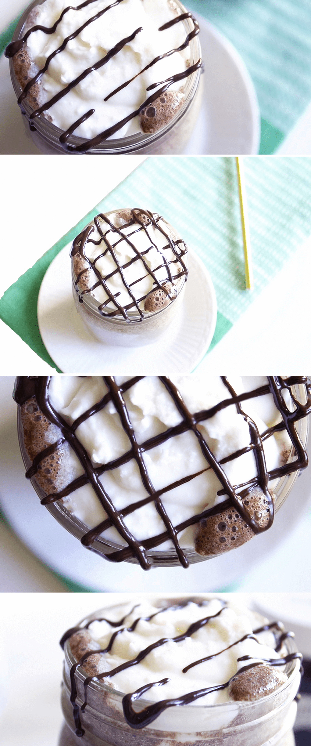 Vegan, Gluten-Free Frozen Hot Chocolate Recipe agutsygirl.com #veganrecipes #veganicecream #dairyfree