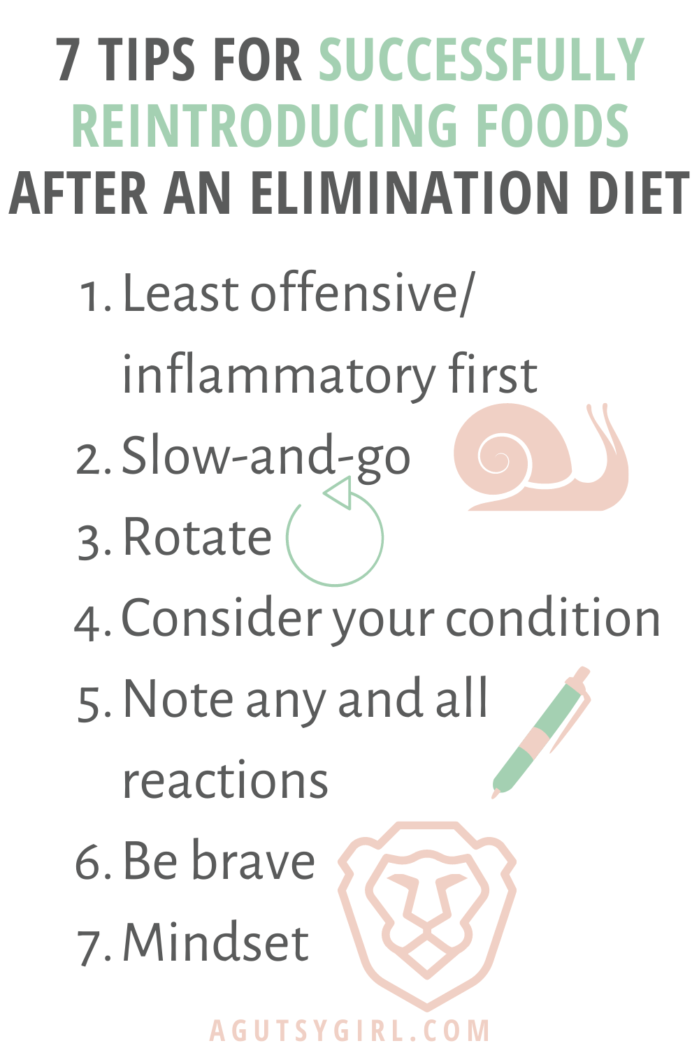 7 Tips for Reintroducing Foods After an Elimination Diet agutsygirl.com #eliminationdiet #guthealth #SIBO