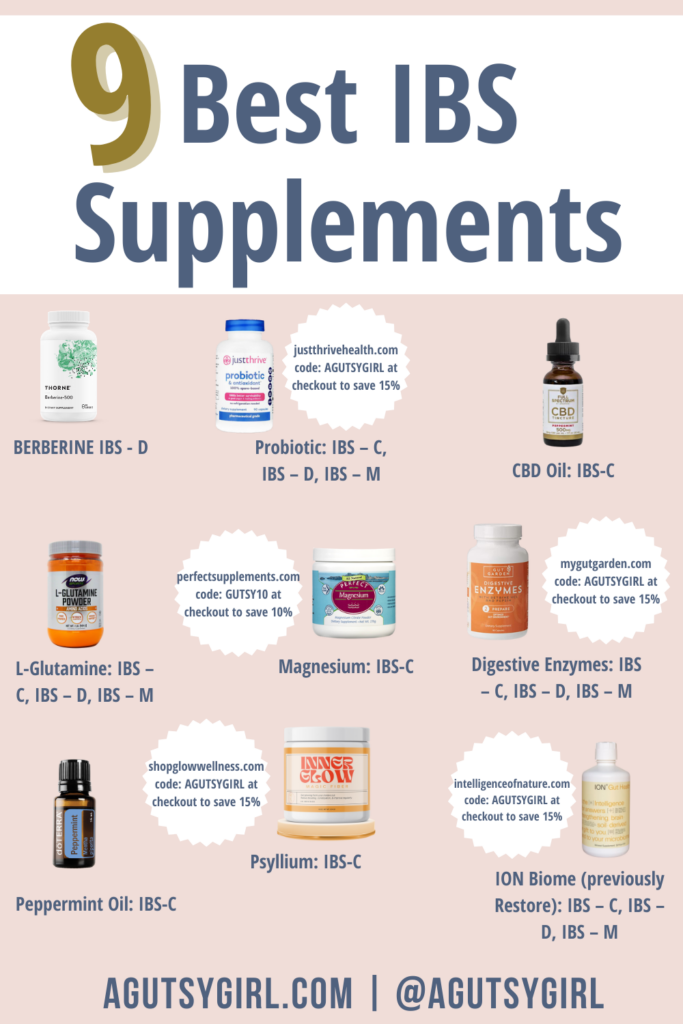 9 Best IBS Supplements agutsygirl.com #IBS #supplements
