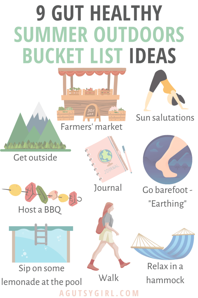 9 Gut Healthy Summer Outdoors Bucket List Ideas agutsygirl.com #guthealth #bucketlist #healingjourney