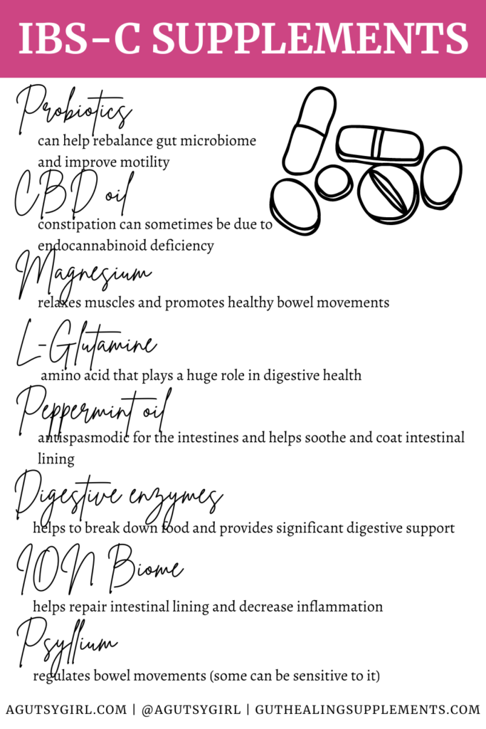 Best Supplements for IBS (9+ bonus) agutsygirl.com #ibs #supplements constipation
