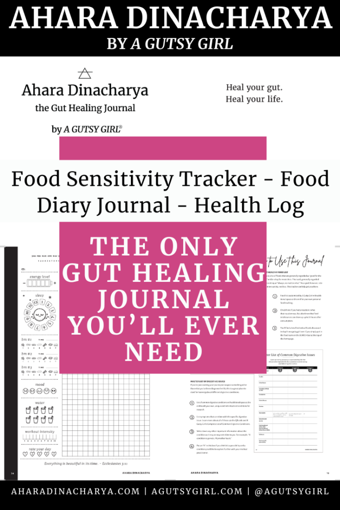 Food sensitivity tracker gut healing journal agutsygirl.com